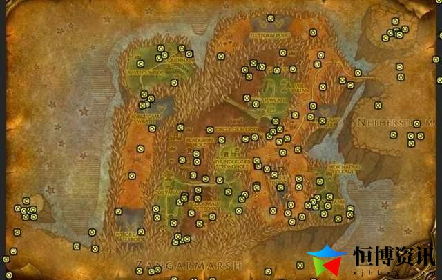魔兽世界外域矿点分布图_外域矿哪里多