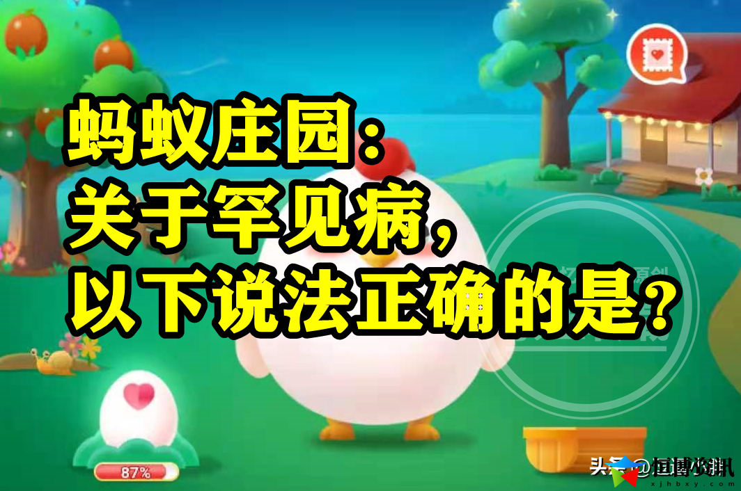 2月28日蚂蚁庄园最新答题答案_关于罕见病说法正确的是什么呢