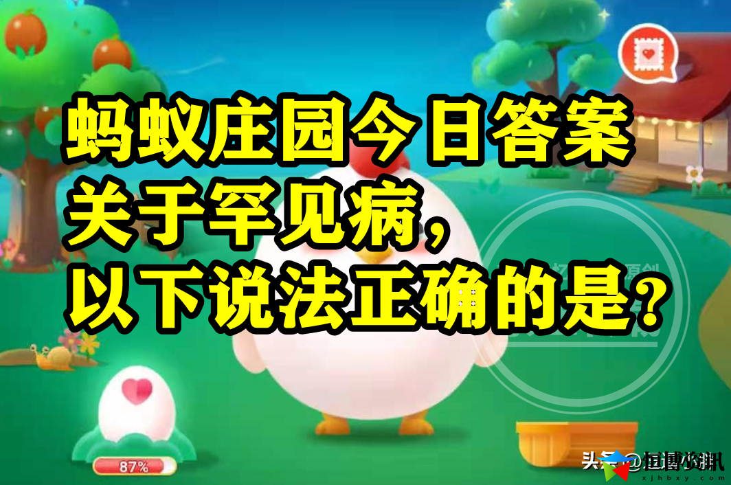 2月28日蚂蚁庄园最新答题答案_关于罕见病说法正确的是什么呢